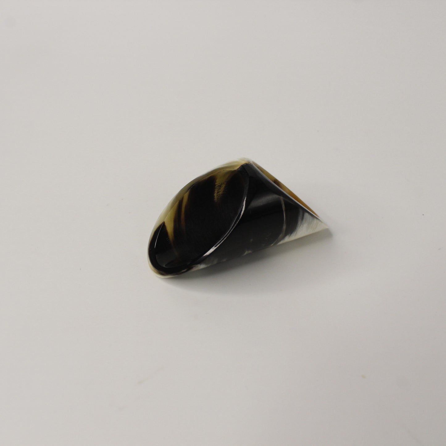 Oversized Cigar Band Horn Ring