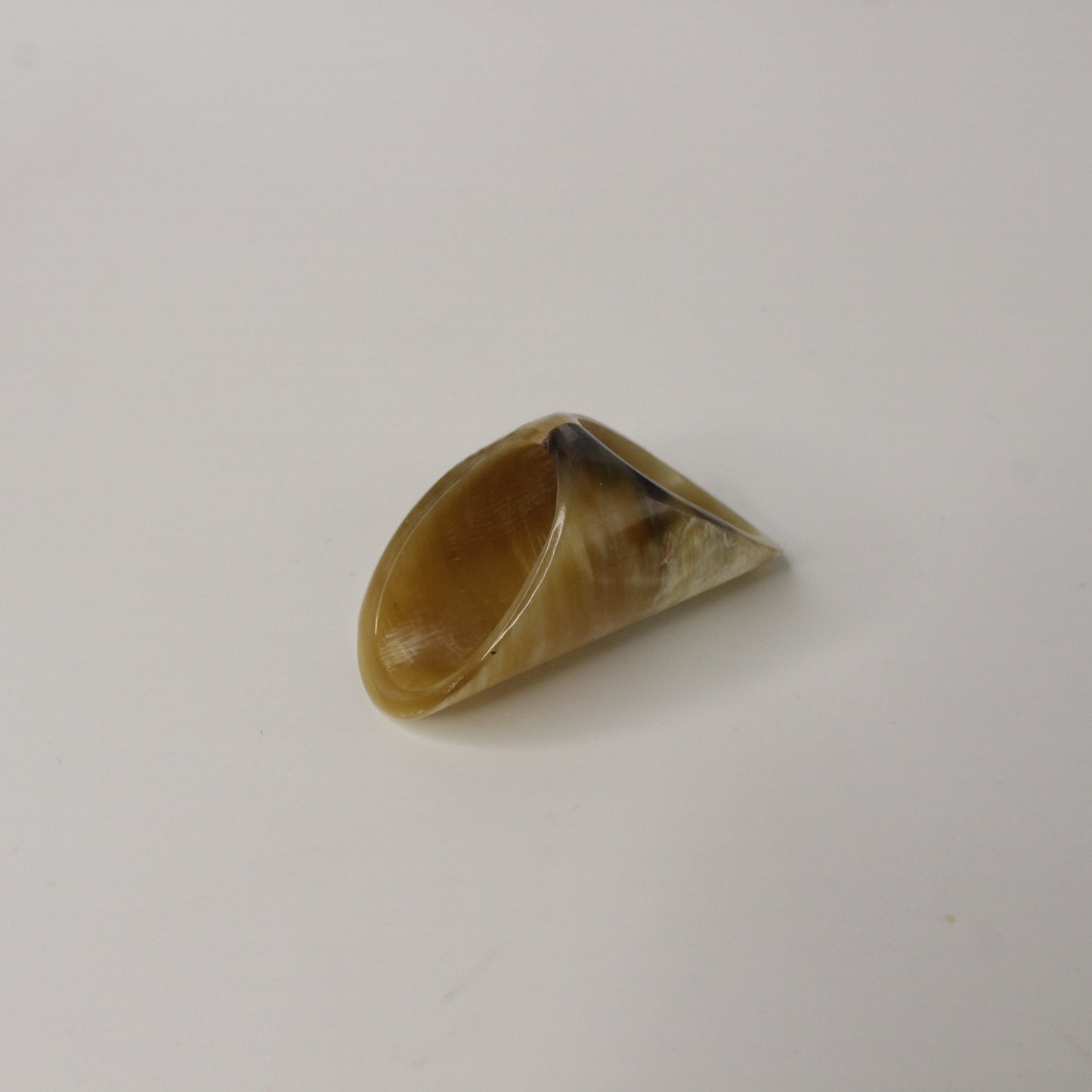 Oversized Cigar Band Horn Ring