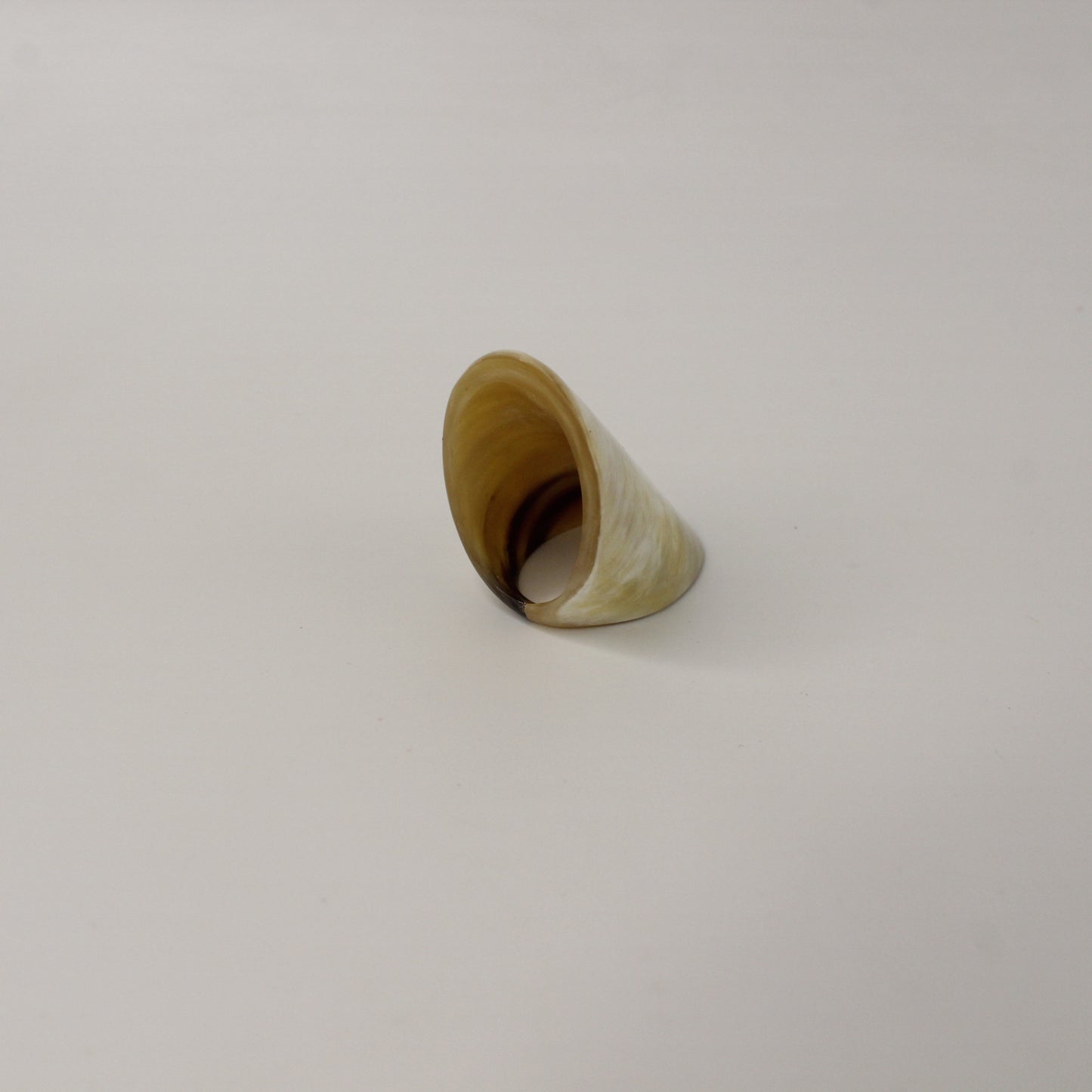 Oversized Cigar Band Horn Ring