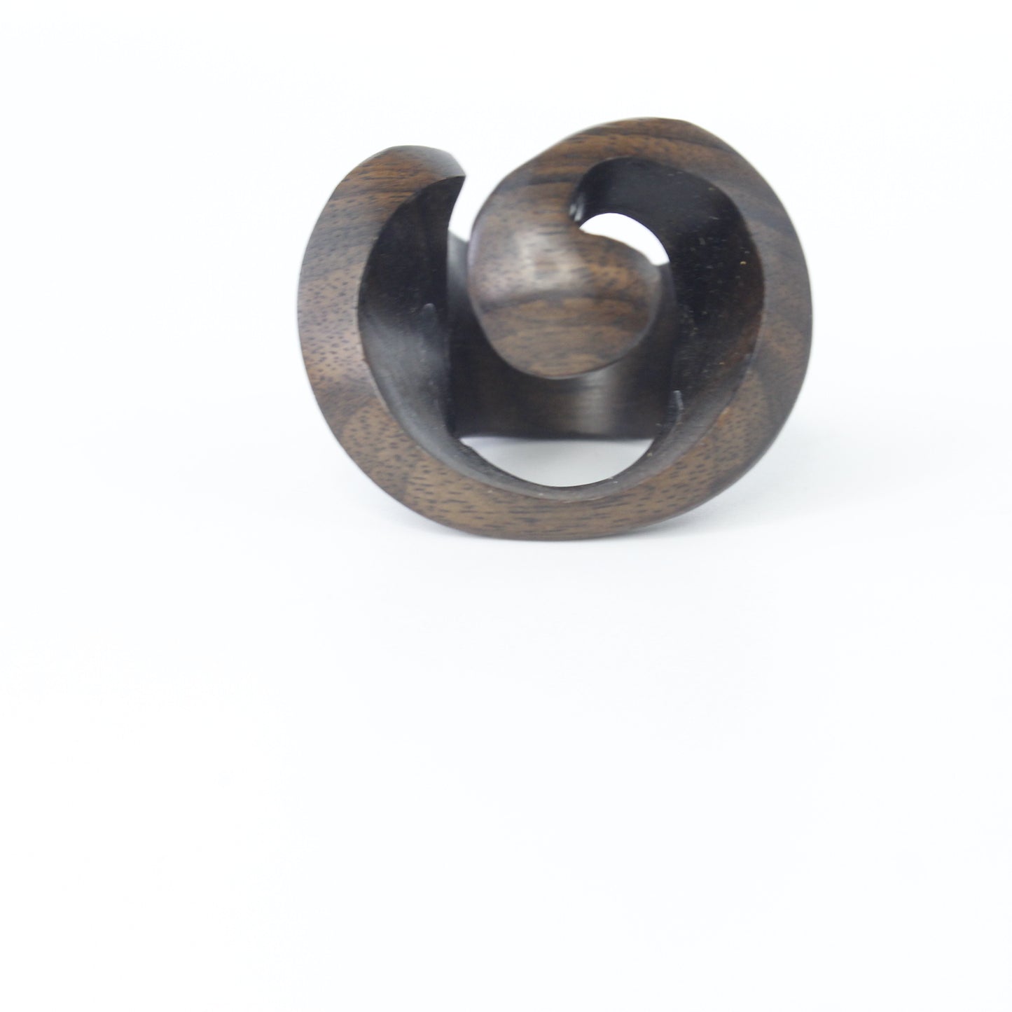 Handcrafted Ebony Wood Swirl Ring from Mali