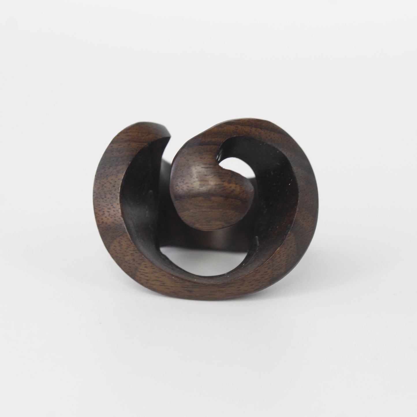 Handcrafted Ebony Wood Swirl Ring from Mali
