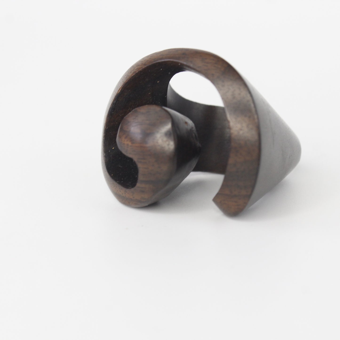 Handcrafted Ebony Wood Swirl Ring from Mali
