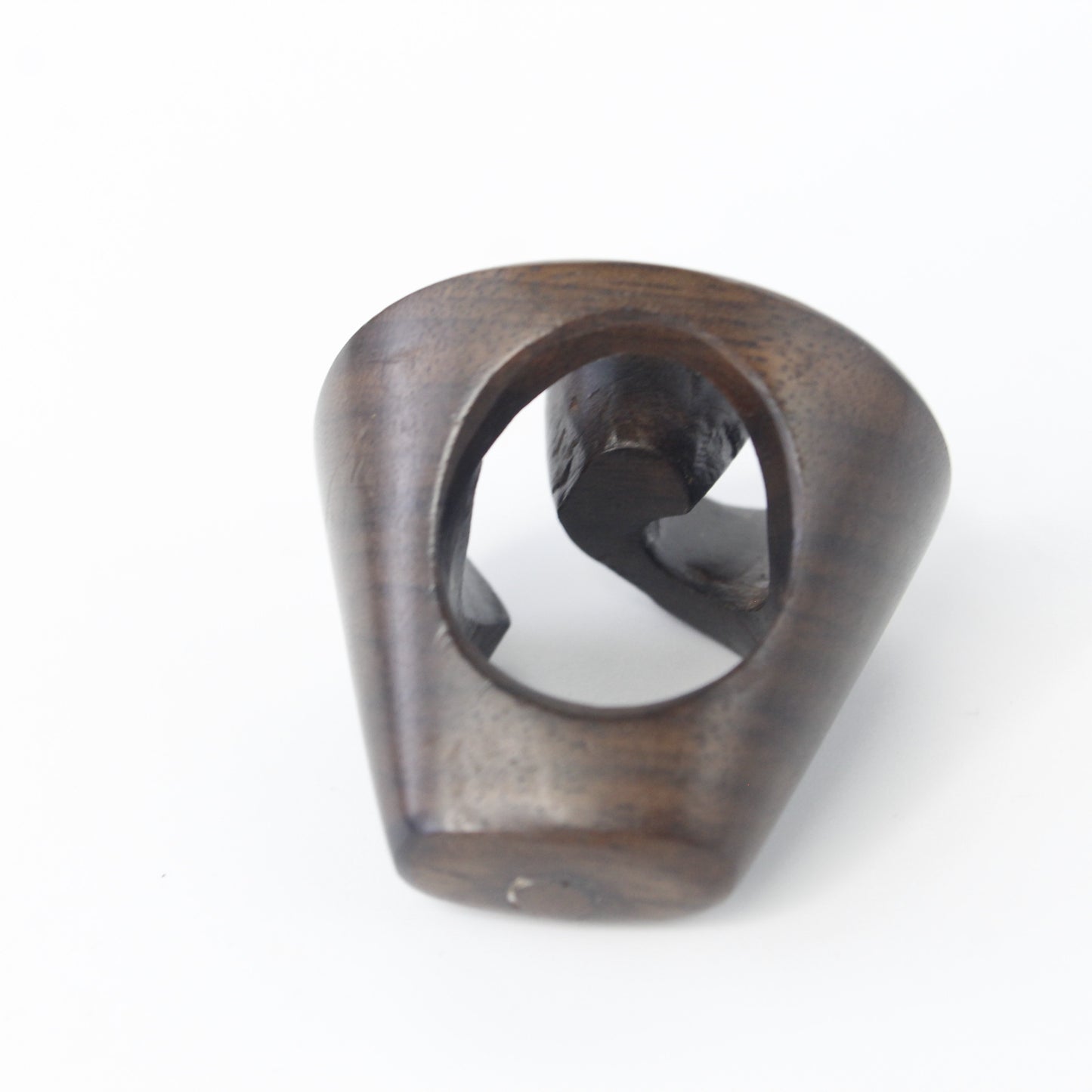 Handcrafted Ebony Wood Swirl Ring from Mali