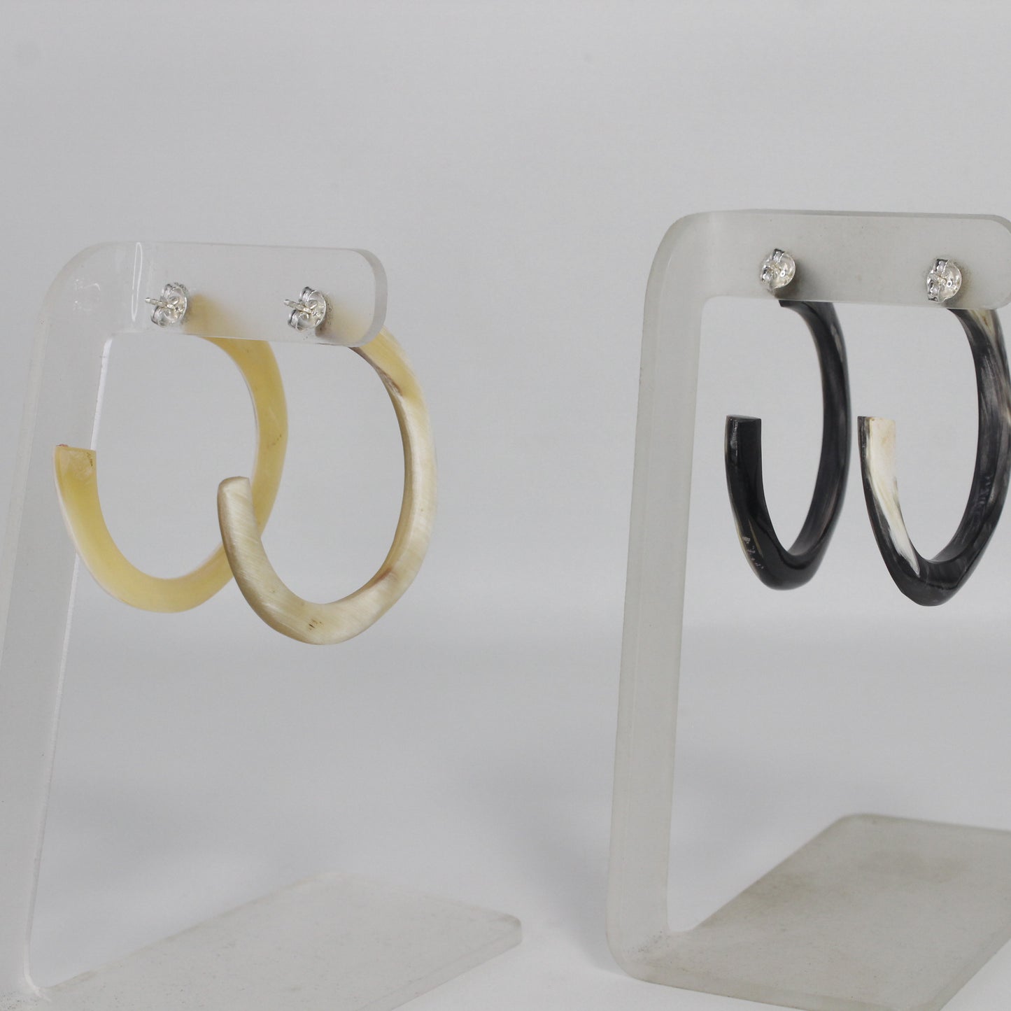 Handcrafted 55MM Horn C Hoop Earrings