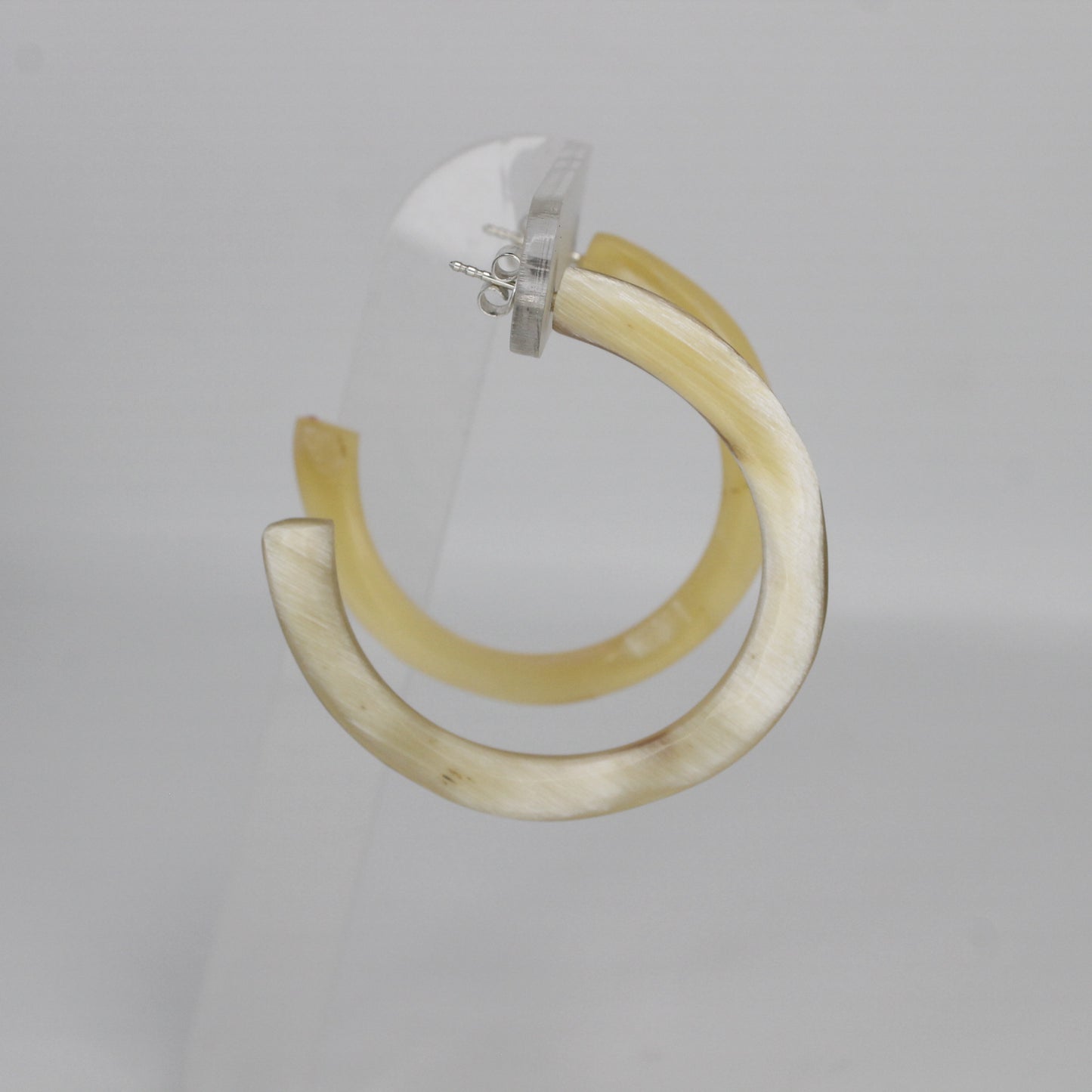 Handcrafted 55MM Horn C Hoop Earrings