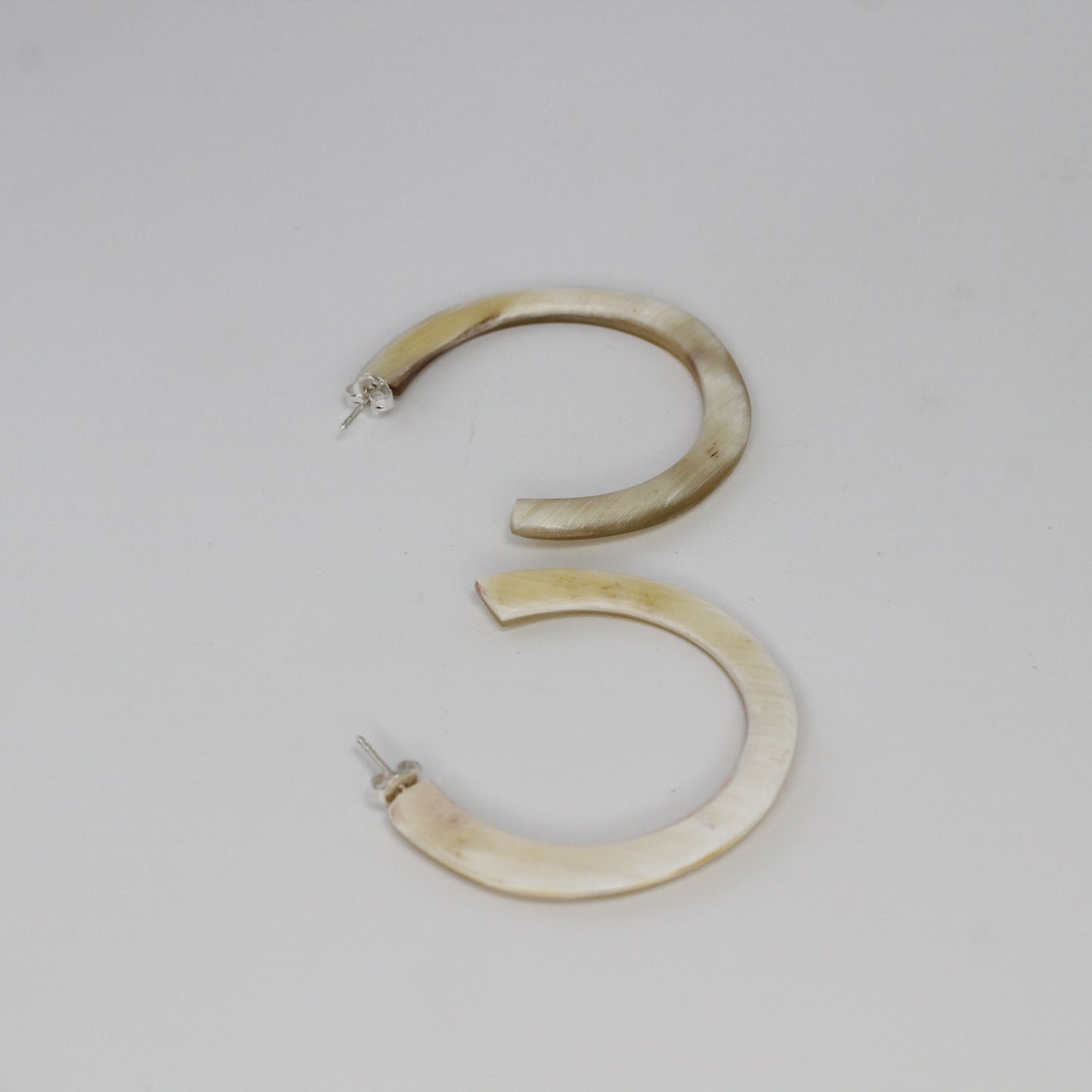 Handcrafted 55MM Horn C Hoop Earrings