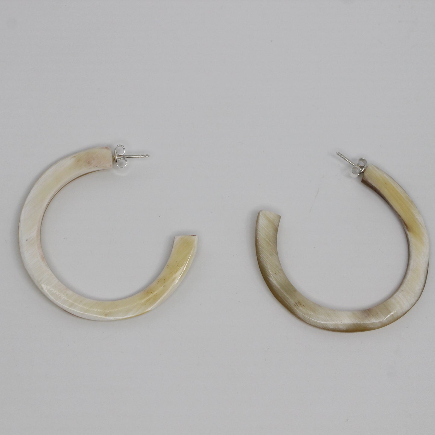 Handcrafted 55MM Horn C Hoop Earrings