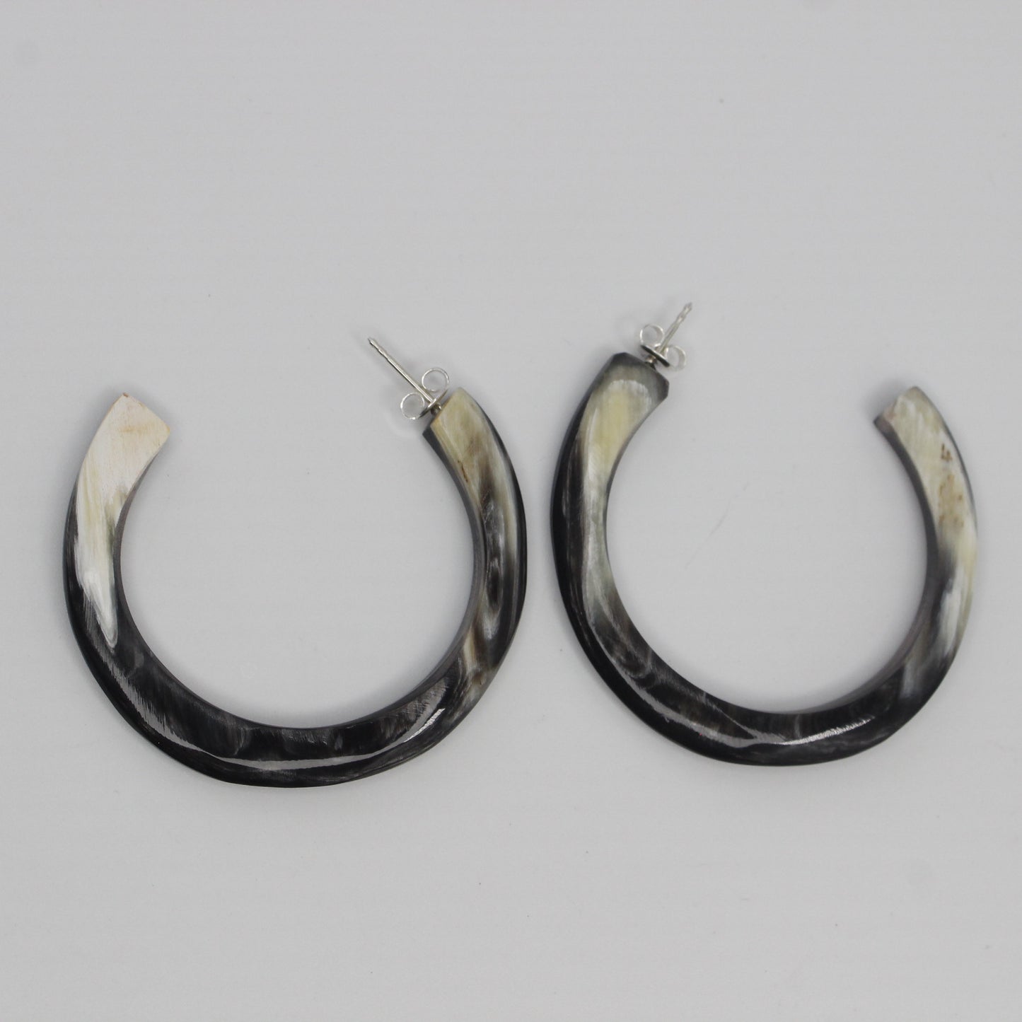 Handcrafted 55MM Horn C Hoop Earrings