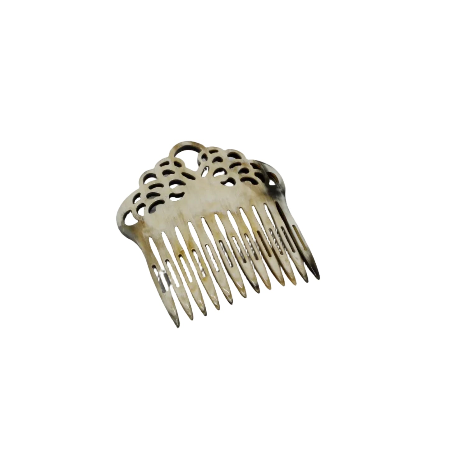 Buffalo Horn Hair Comb — Lightweight Cut Out Design