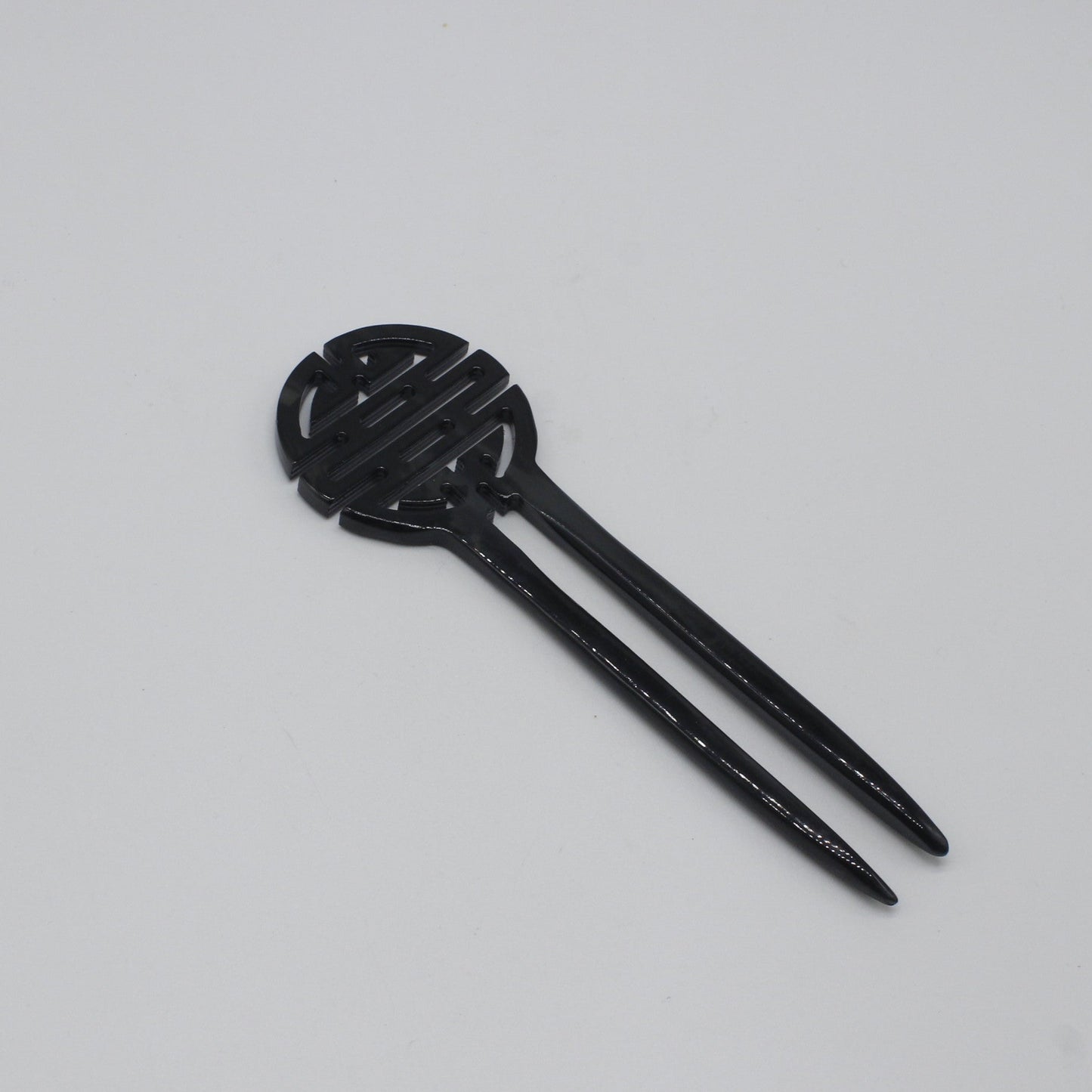 Buffalo Horn 2Prong Hair Stick — Good Fortune Symbol