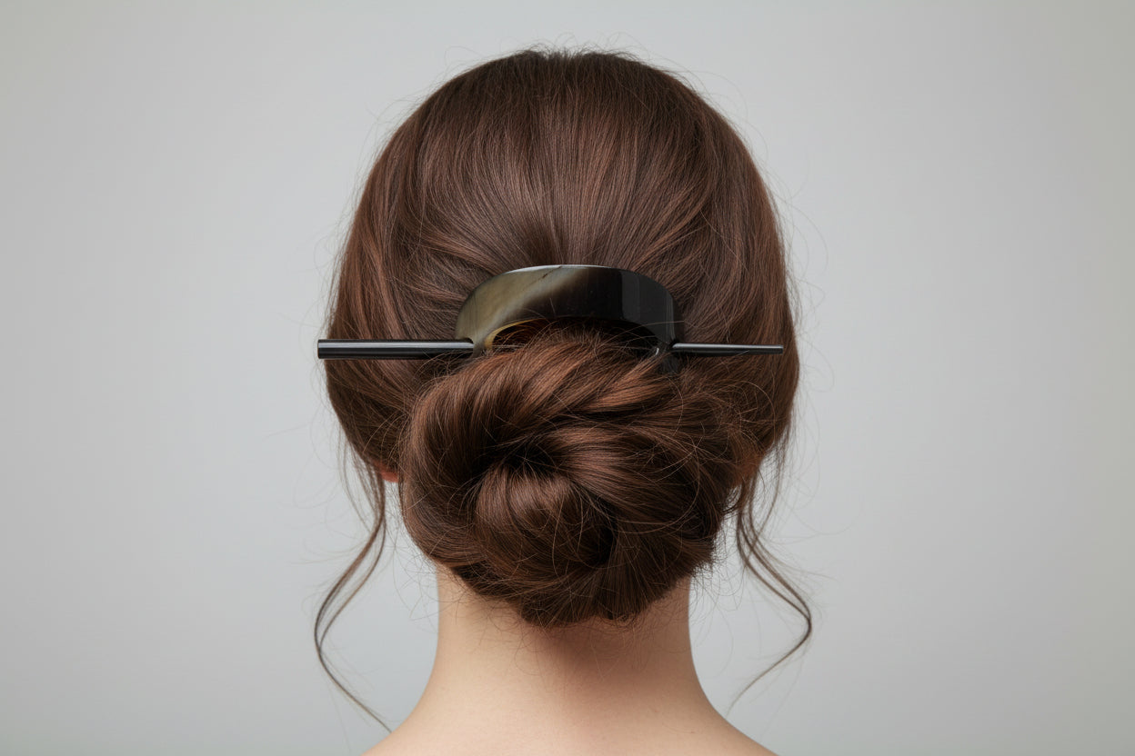 Buffalo Horn Hair Slide Barrette — Handcrafted Sustainable Hair Accessory