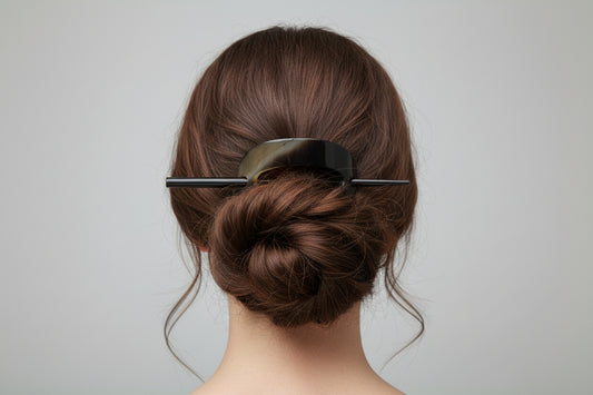 Buffalo Horn Hair Slide Barrette — Handcrafted Sustainable Hair Accessory