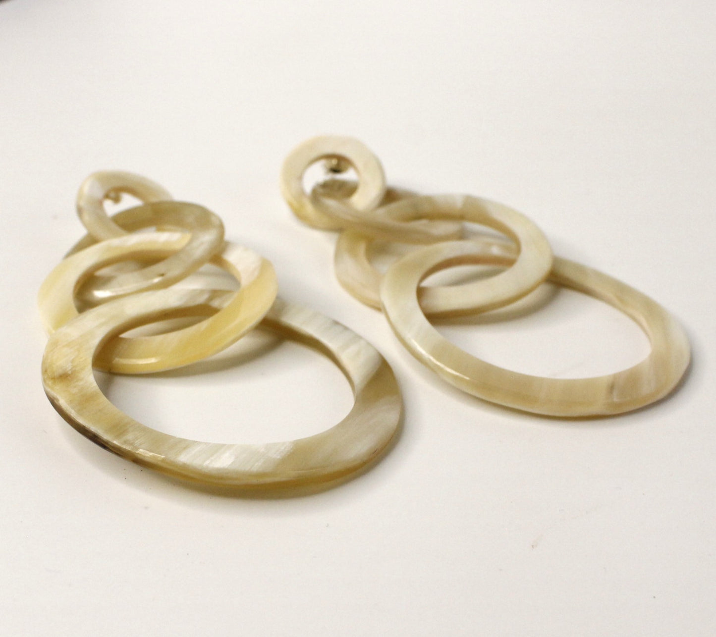 Handcrafted 4 Circle Horn Drop Earring
