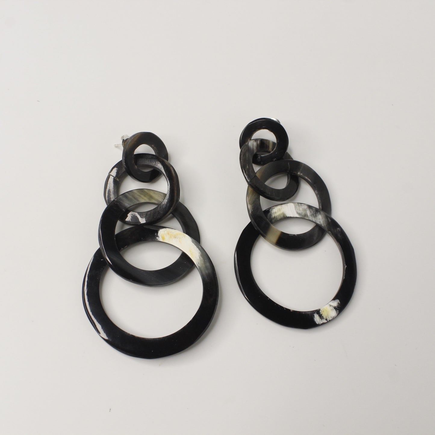 Handcrafted 4 Circle Horn Drop Earring