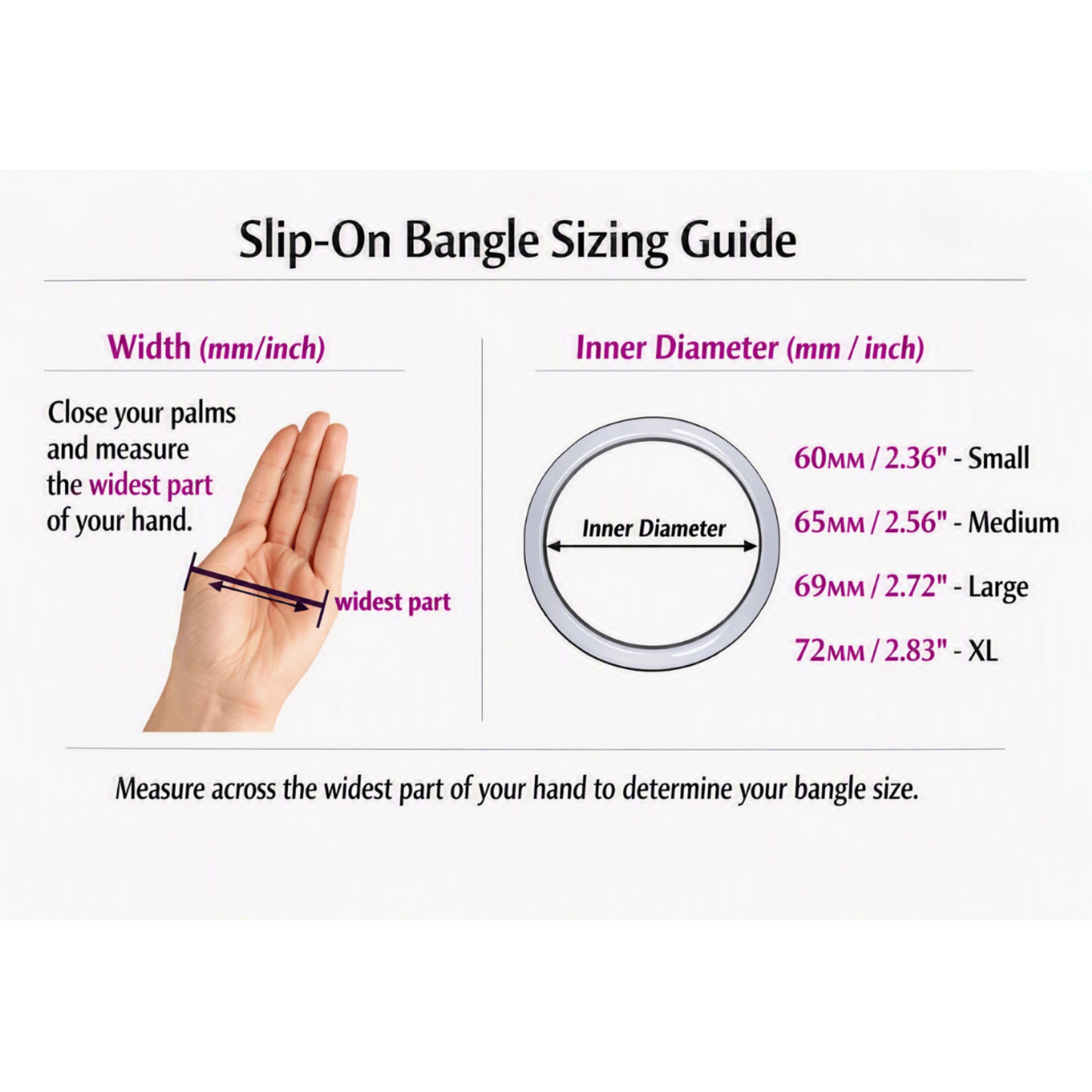 Slip On Bangle How to measure