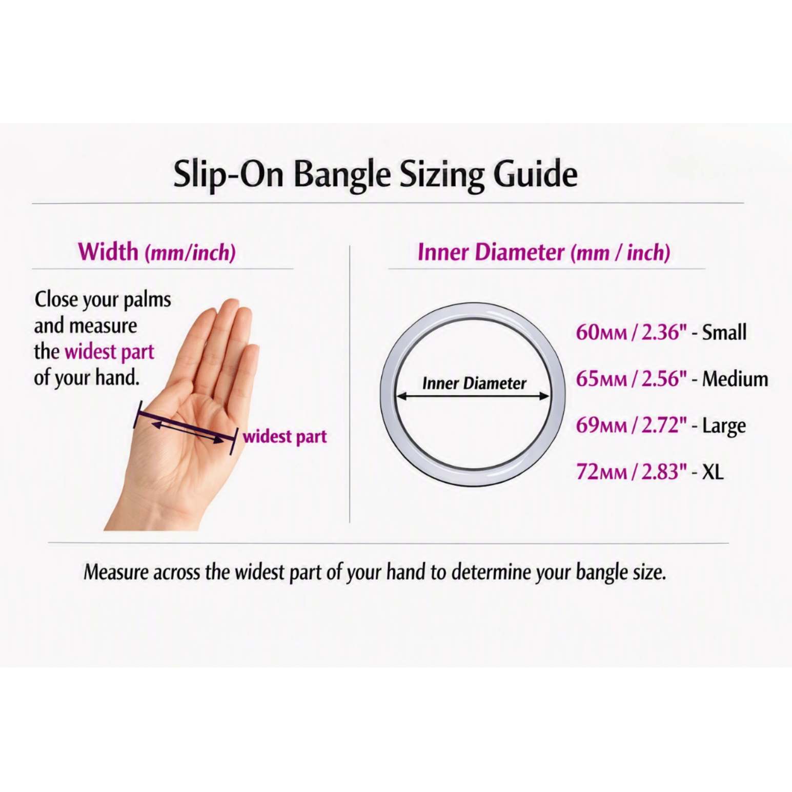 Slip On Bangle How to measure