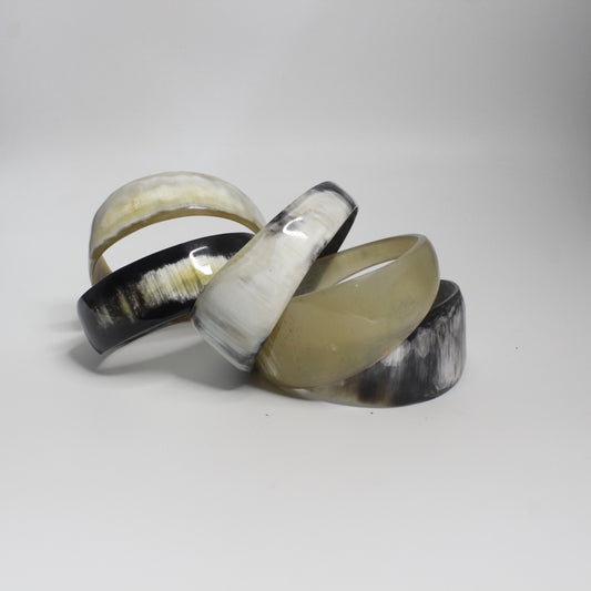 Handcrafted Horn Slip on 5 pc Bracelet set
