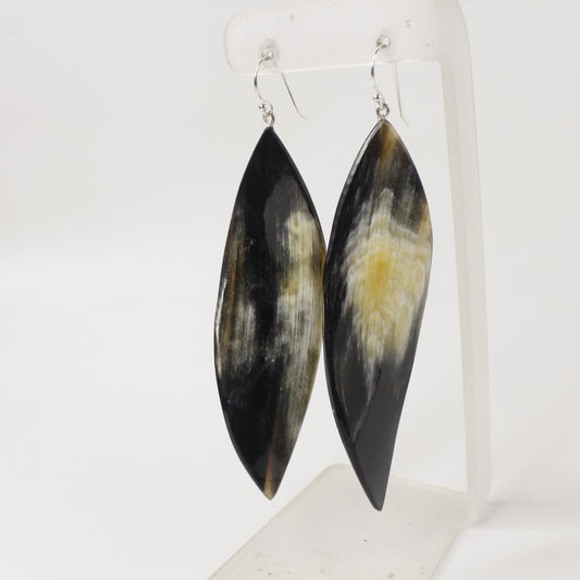 Oversized Horn Earring Twisted Marquise