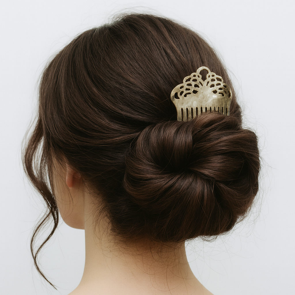 Buffalo Horn Hair Comb — Lightweight Cut Out Design