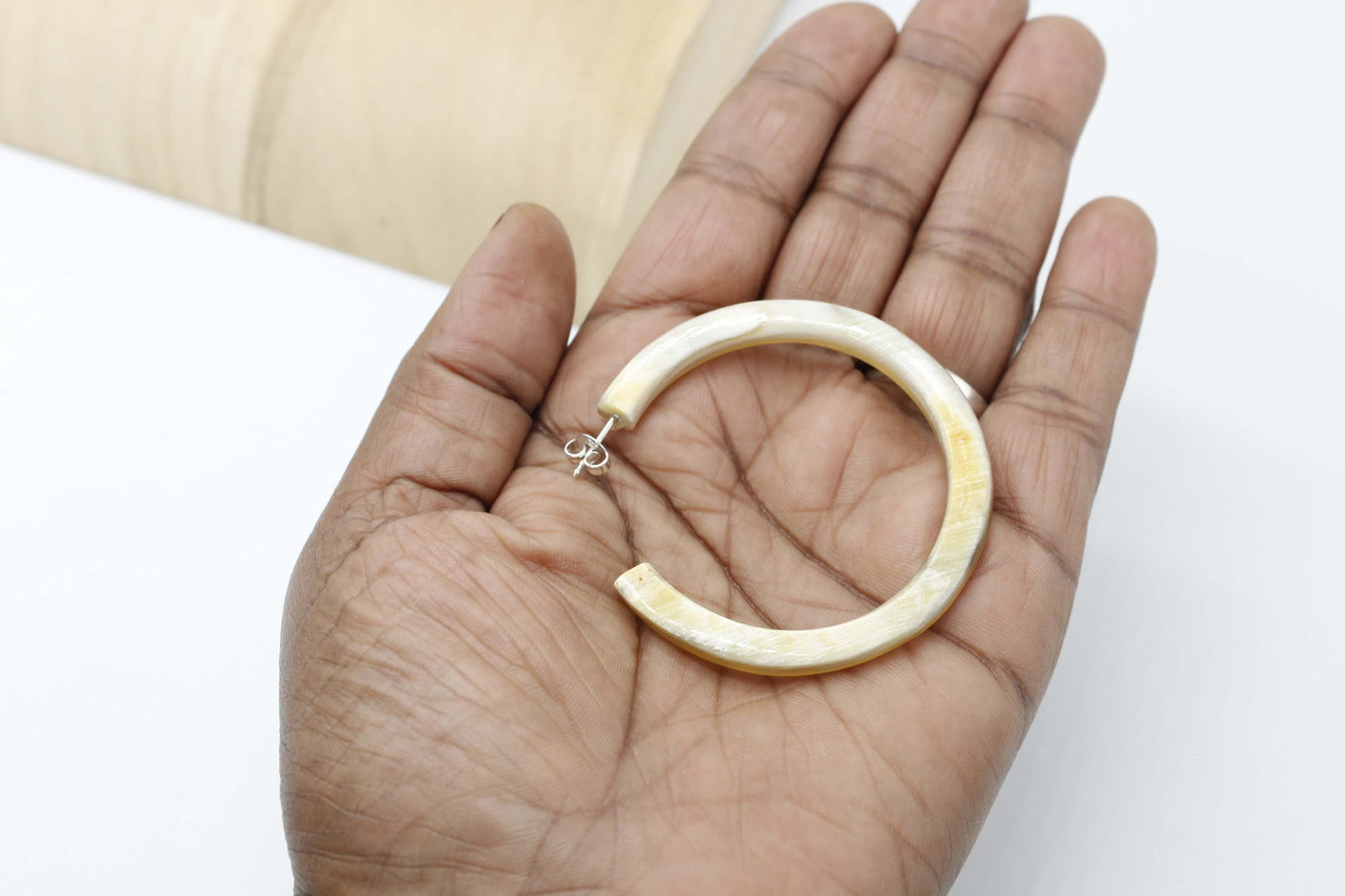 Handcrafted 60mm Horn Hoop Earrings