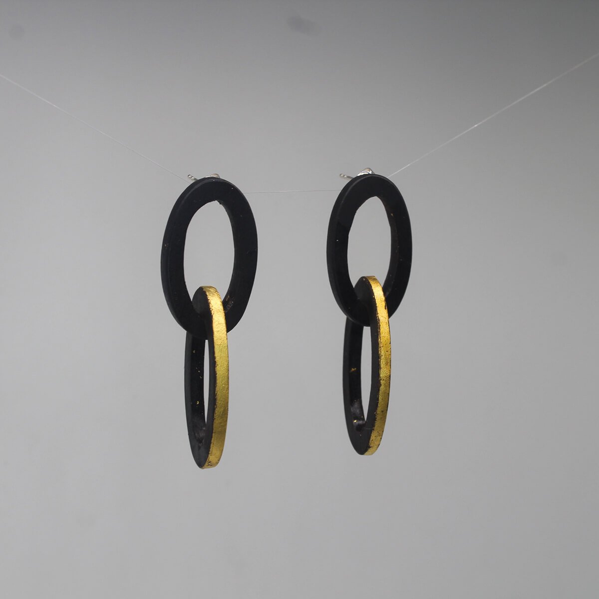 Ebony Wood Link Earring